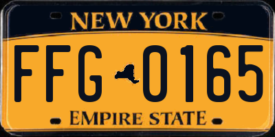 NY license plate FFG0165