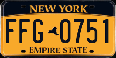 NY license plate FFG0751