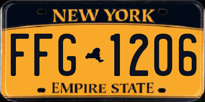NY license plate FFG1206
