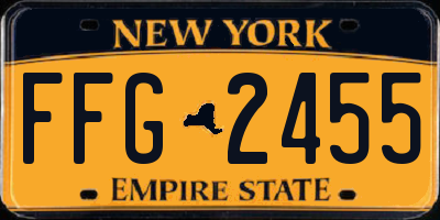 NY license plate FFG2455