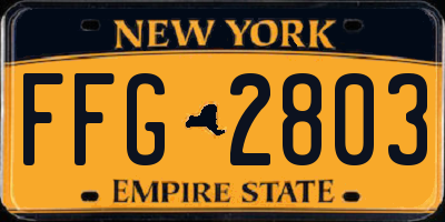 NY license plate FFG2803