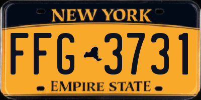 NY license plate FFG3731