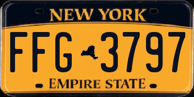 NY license plate FFG3797