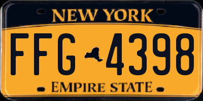 NY license plate FFG4398