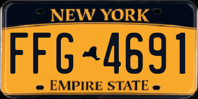 NY license plate FFG4691