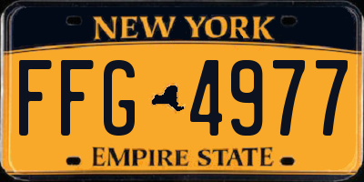 NY license plate FFG4977