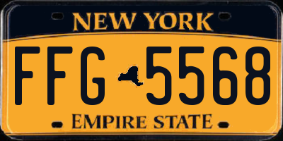 NY license plate FFG5568