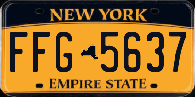 NY license plate FFG5637