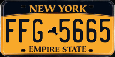 NY license plate FFG5665