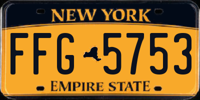 NY license plate FFG5753