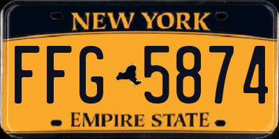 NY license plate FFG5874