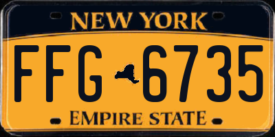 NY license plate FFG6735