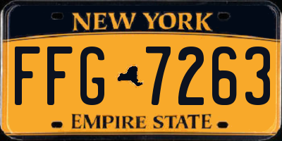 NY license plate FFG7263