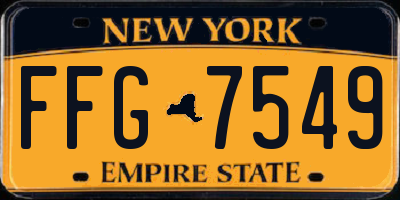 NY license plate FFG7549