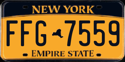 NY license plate FFG7559
