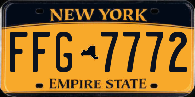NY license plate FFG7772
