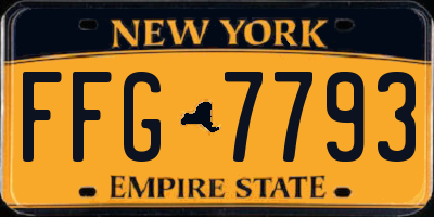 NY license plate FFG7793