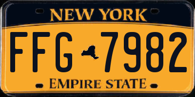 NY license plate FFG7982