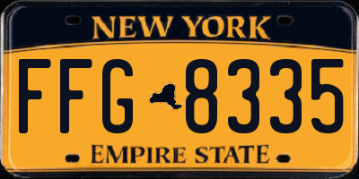 NY license plate FFG8335