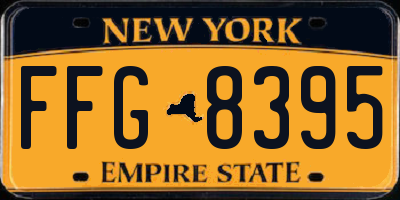 NY license plate FFG8395