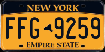 NY license plate FFG9259