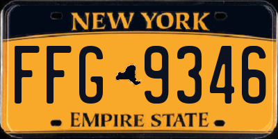 NY license plate FFG9346