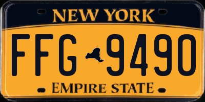 NY license plate FFG9490