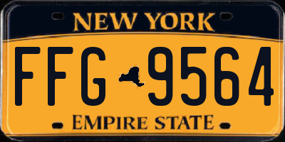 NY license plate FFG9564