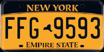 NY license plate FFG9593