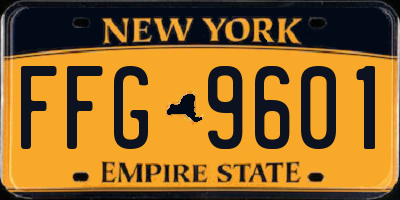 NY license plate FFG9601