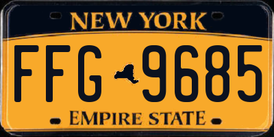 NY license plate FFG9685