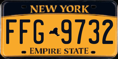 NY license plate FFG9732