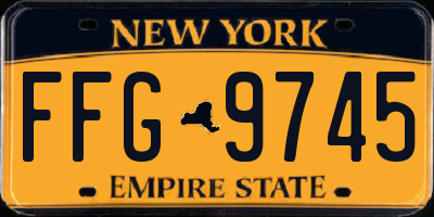 NY license plate FFG9745