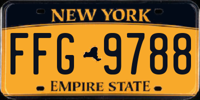 NY license plate FFG9788