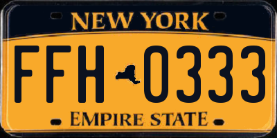 NY license plate FFH0333