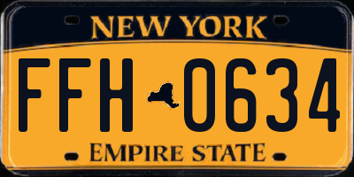 NY license plate FFH0634