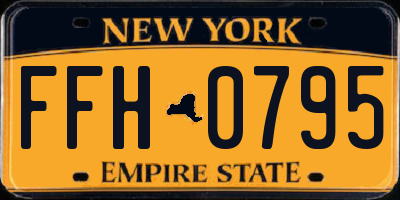 NY license plate FFH0795