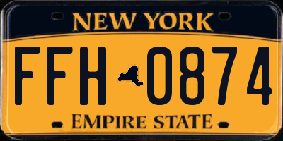 NY license plate FFH0874