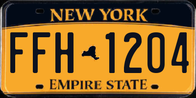 NY license plate FFH1204