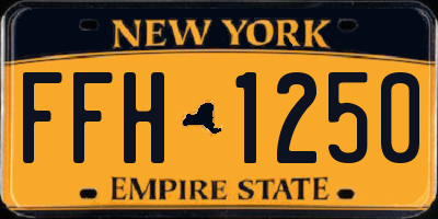 NY license plate FFH1250