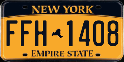 NY license plate FFH1408