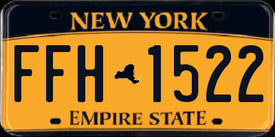 NY license plate FFH1522