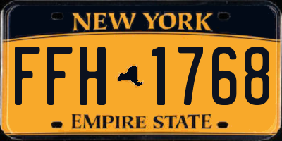 NY license plate FFH1768