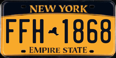 NY license plate FFH1868