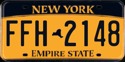 NY license plate FFH2148