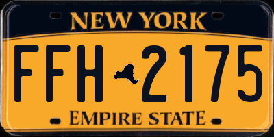 NY license plate FFH2175