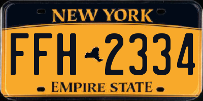 NY license plate FFH2334