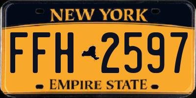 NY license plate FFH2597