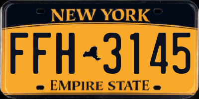 NY license plate FFH3145
