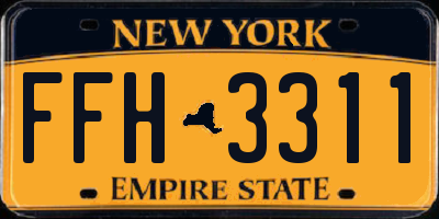 NY license plate FFH3311